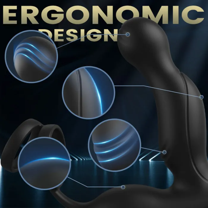 U-Gonser 3-In-1 Prostate Massager With 11 Vibrations & Dual Penis Ring
