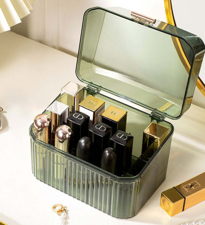 Light Luxury Vintage Green Cosmetic & Lipstick Storage Kit
