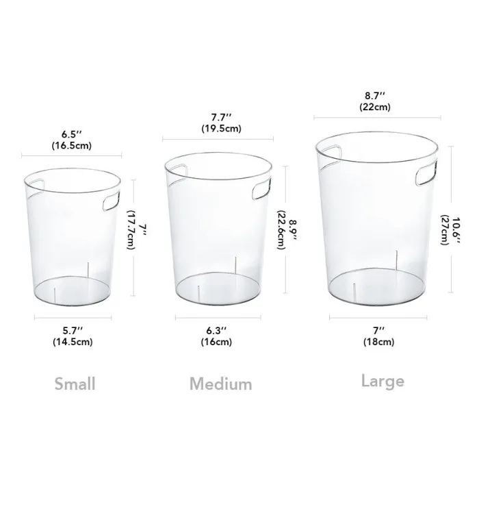 Transparent Trash Can With Handle