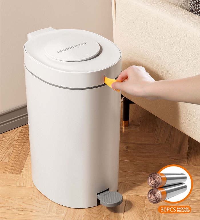 Drawstring Packaging With Hand-Pedal Opening Trash Can