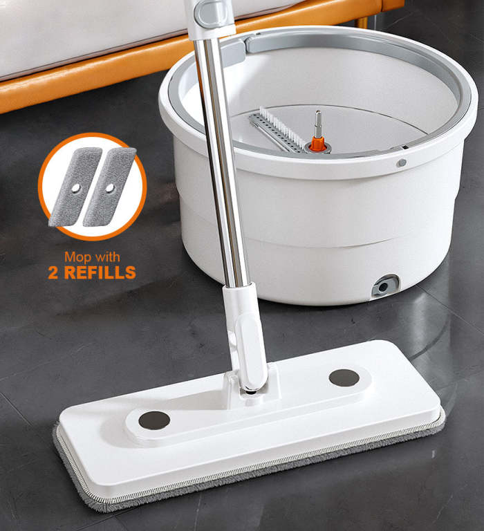Self Cleaning Adjustable Handle Length Mop With Wring Bucket