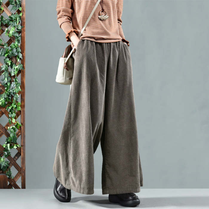 Women'S Autumn Loose Corduroy Wide Leg Pants