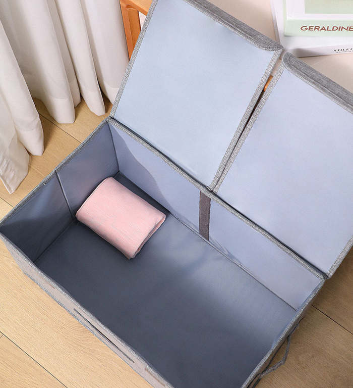 Large Foldable Fabric Linen Storage Box With Lid