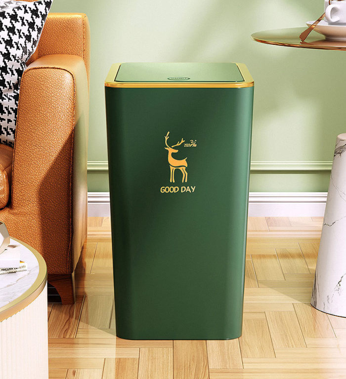 High Capacity Trash Can With Press Type Lid