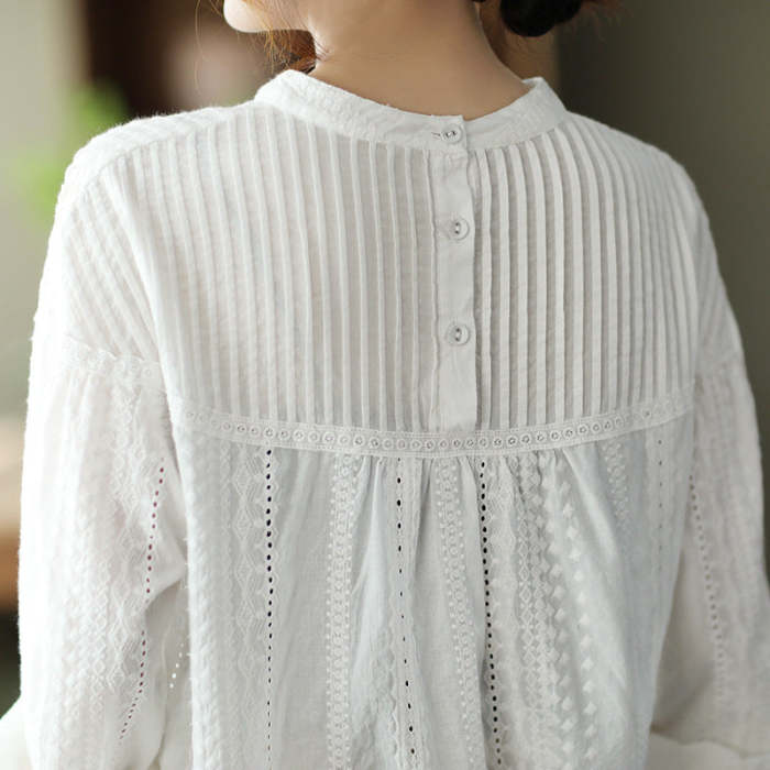 Spring Accordion Lace Cutout Top