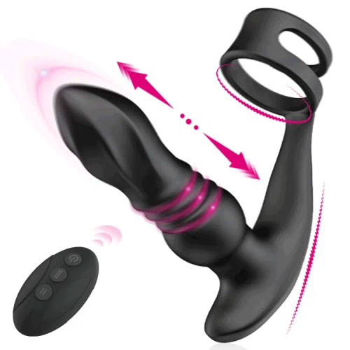 [Pre-Sale 30 Days] Ellis-7 Thrusting & Vibrating Drill Spirals Double Cock Rings Prostate Massager