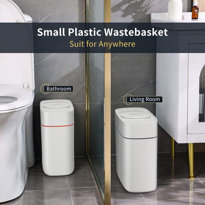 3.7 Gallon Slim Trash Can With Press Type Lid