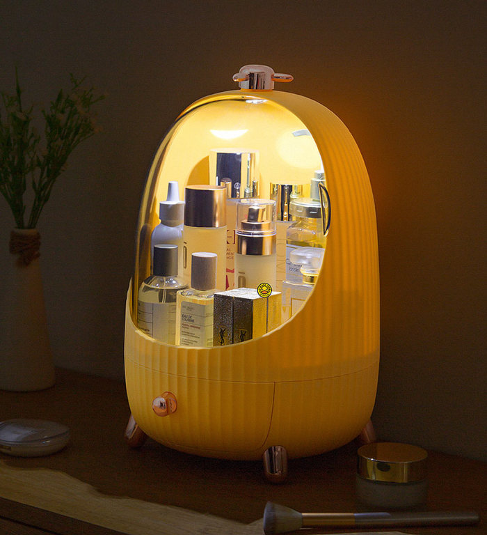 Yellow Egg Shape Cosmetic Organizer Box