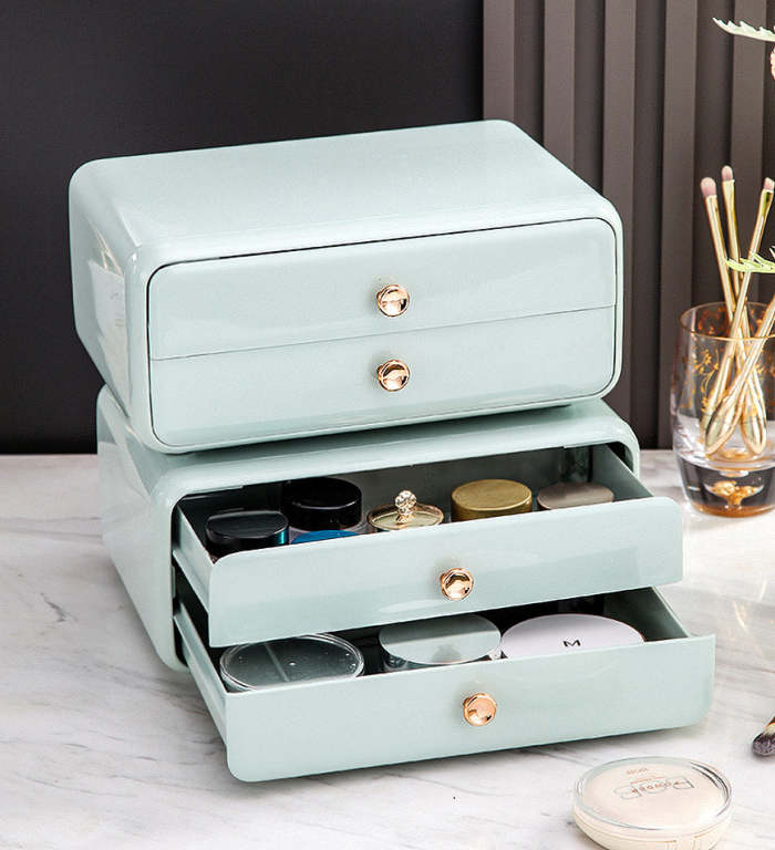 Dustproof Cosmetic Organizer Box With Lid