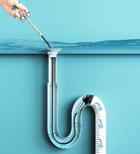 Drain Hose Cleaner Sticks Cleaner Bendable Hook Clip