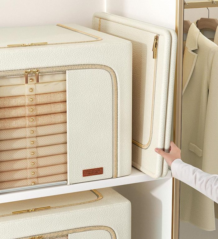 Leather Clothes Storage Case With Windows