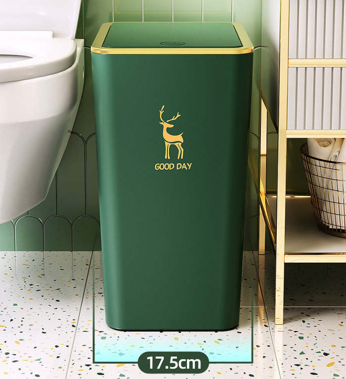 High Capacity Trash Can With Press Type Lid