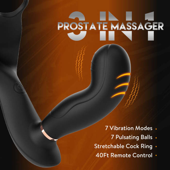 Wild Bill 7 Vibrating 7  Pulsating Balls Heating Prostate Anal Massager
