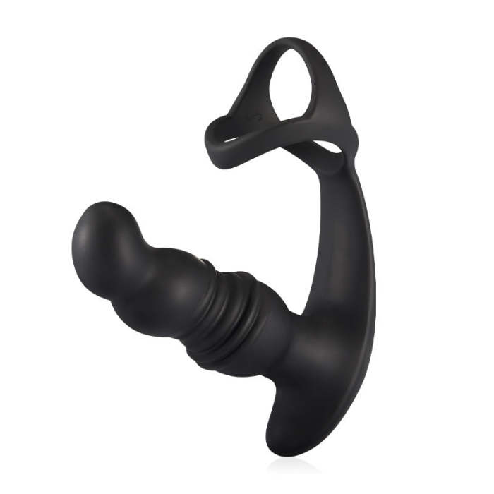 2 In 1 3 Thrusting 7 Vibrations Anal Massager With Cock Ring