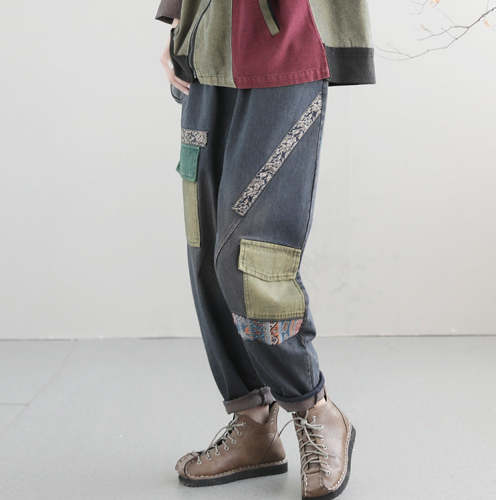 Women'S Autumn Patchwork Embroidered Harem Pants