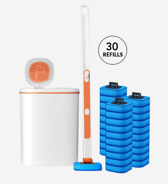 Wall-Mounted Disposable Toilet Brush With Handle Set