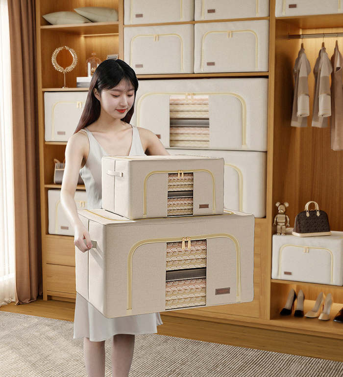 Cotton Foldable Clothes Storage Box