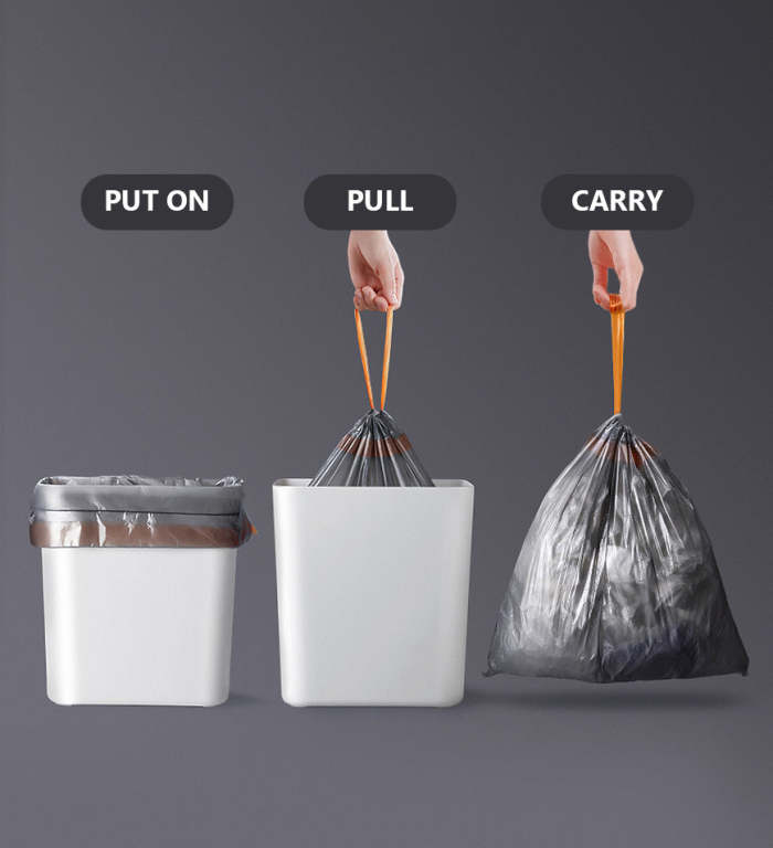 Drawstring Trash Bag (14L~15L/3.5~4 Gallon)