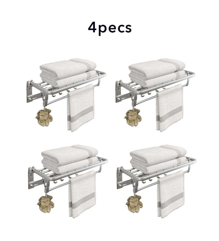 Punch-Free Aluminum Bathroom Towel Rack