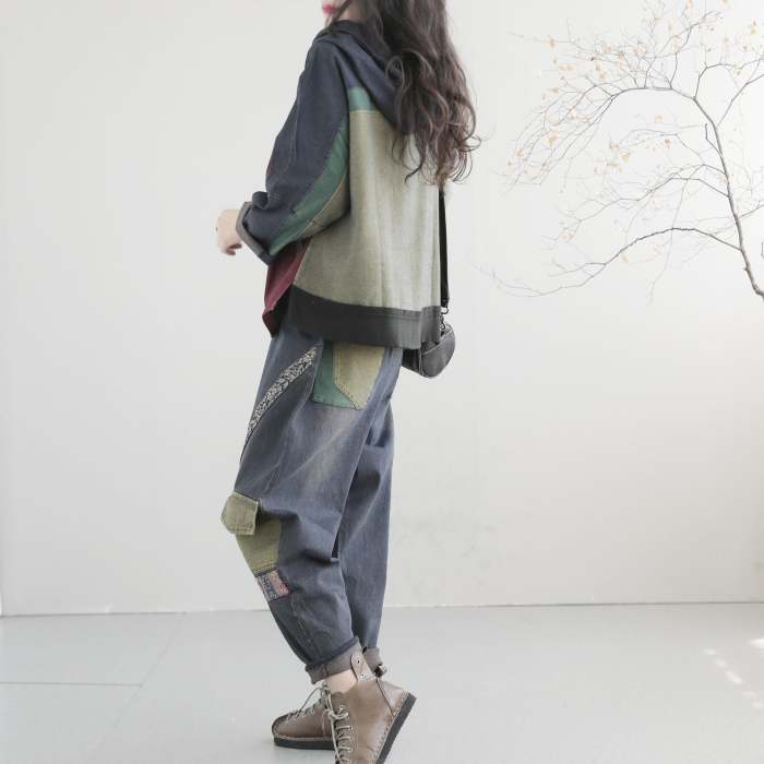 Women'S Autumn Patchwork Embroidered Harem Pants
