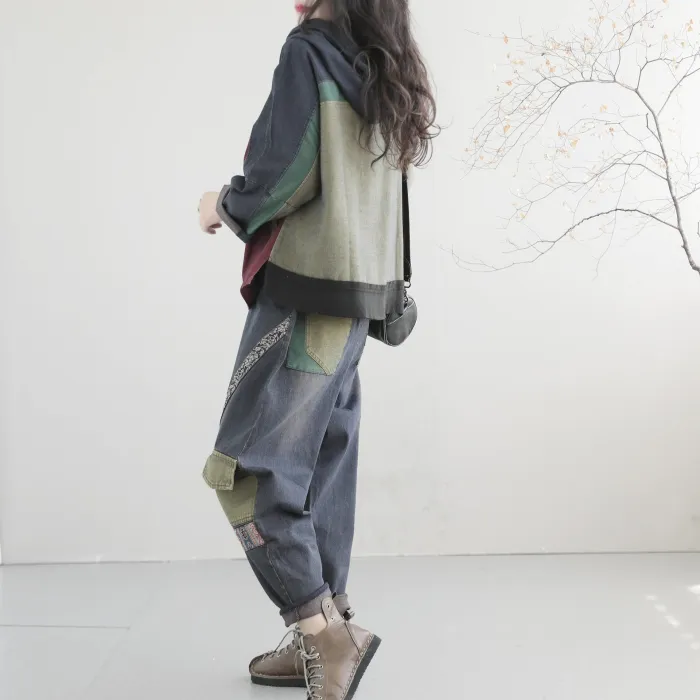 Women'S Autumn Patchwork Embroidered Harem Pants