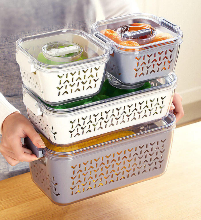 Multifunctional Fridge Timer Control Storage Containers