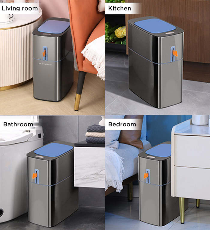 5.8 Gallon Stainless Steel Touchless  Sensor Trash Can-Us Only