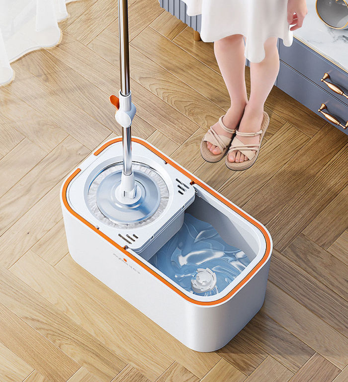 360 Spinning Mop Bucket Floor Cleaning System With 6 Refills