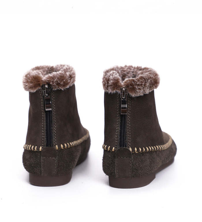 Winter Women'S Retro Fur Soft Sole Boots