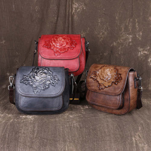 Embossed Cow Shoulder Crossbody Bag