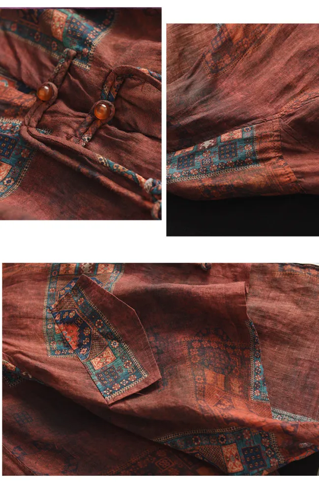 Spring Vintage Ramie Batman Sleeve Jacket