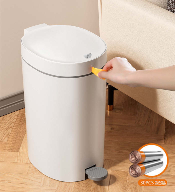 Drawstring Packaging With Hand-Pedal Opening Trash Can