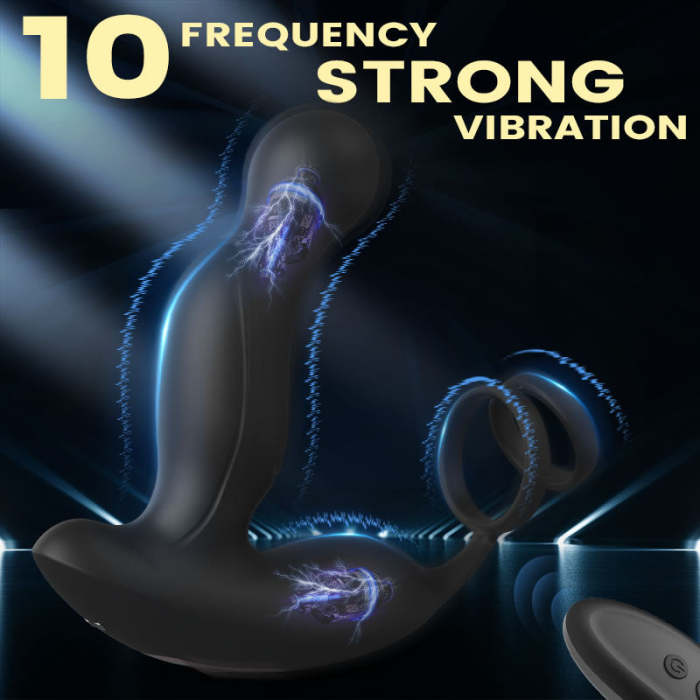 U-Gonser 3-In-1 Prostate Massager With 11 Vibrations & Dual Penis Ring
