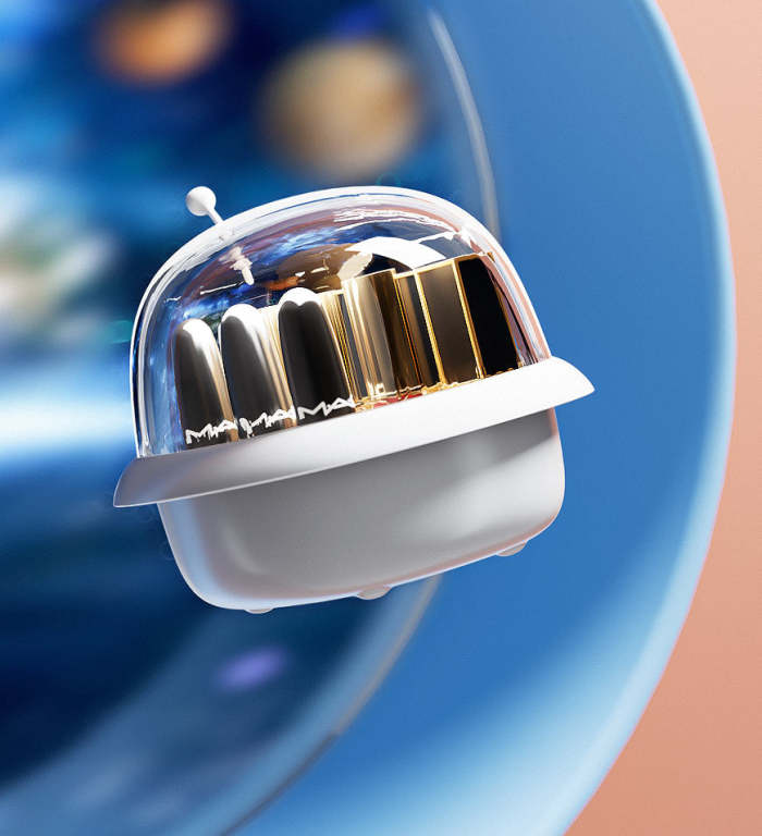 Mini Spacecraft Styling Dustproof Travel Lipstick Box