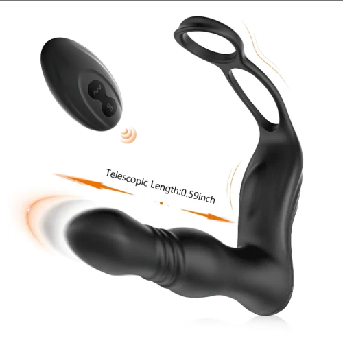 Thor 3 Thrusting 10 Vibrating Dual Cock Rings Prostate Massager