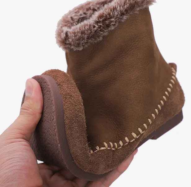 Winter Women'S Retro Fur Soft Sole Boots