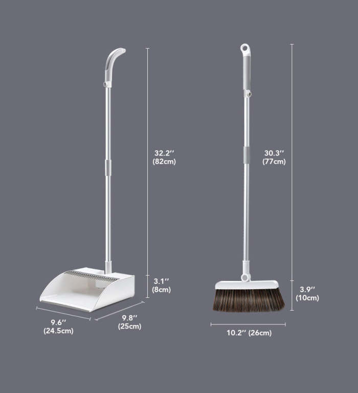 Broom With Stand Up Dustpan Combo Set For Office Home Kitchen Lobby Floor Use