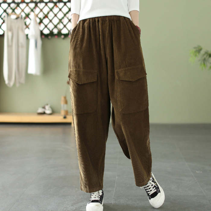 Women'S Autumn Retro Corduroy Harem Pants