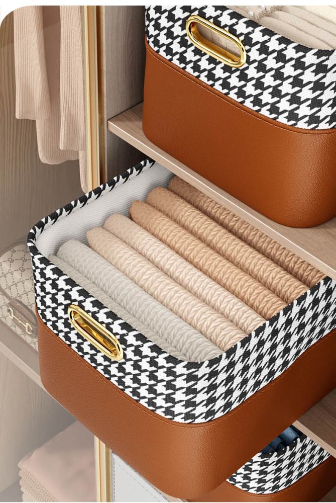 Oxford Textile Pu Leather Storage Box