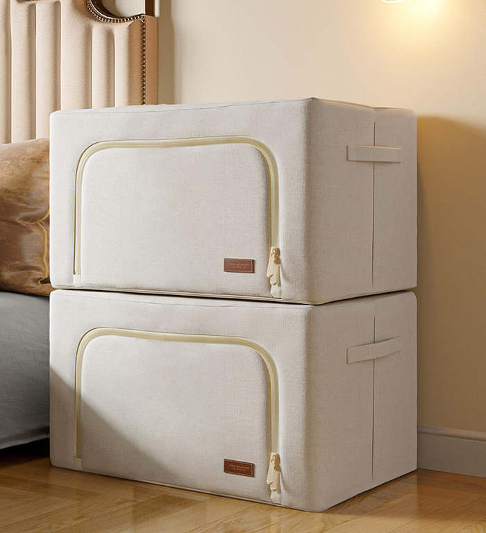 Sturdy Stackable For Closet Steel Frame Storage Box