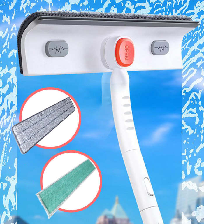 2 In 1 Glass Microfiber Scrubber And Squeegee