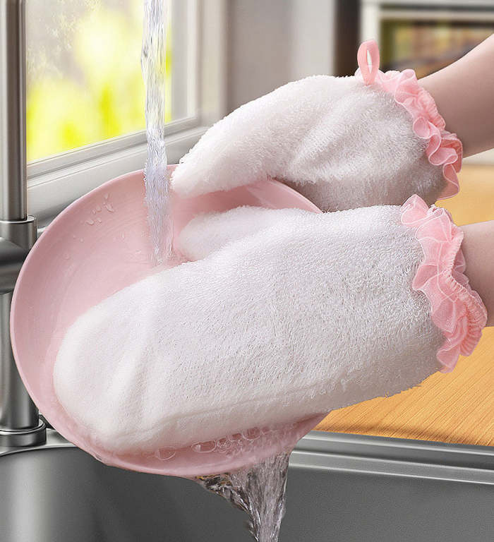 Bamboo Fiber Dishwashing Gloves (2Pcs)