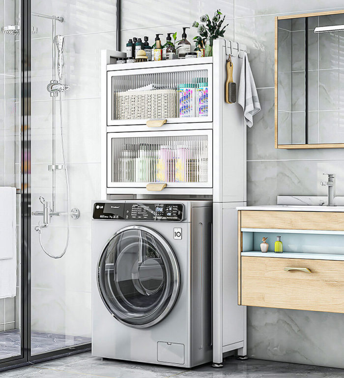 3-Layer Metal Storage Cabinet For Bathroom Laundry