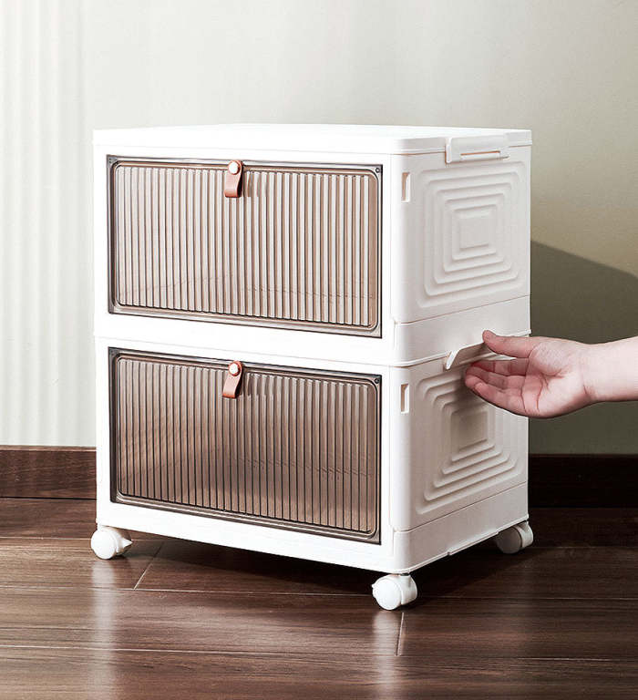 Multifunctional Collapsible Storage Bins Foldable With Lid & Wheels