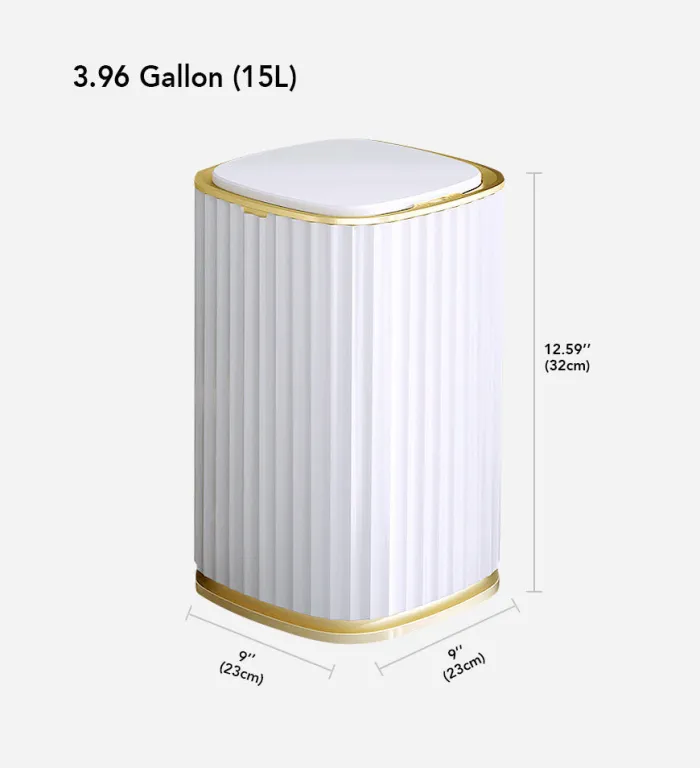 3.96 Gallon Square Smart Sensor Trash Can