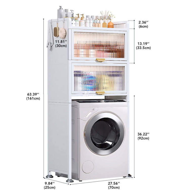 3-Layer Metal Storage Cabinet For Bathroom Laundry