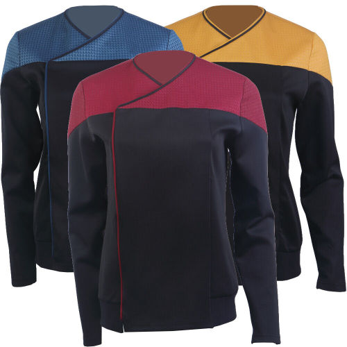 Star Trek Picard 3 Command Red Uniforms Cosplay Starfleet Female Gold Blue Top Shirts