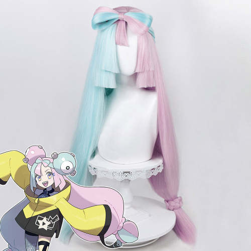 Pokemon Pokémon Scarlet And Violet Iono Pink Blue Cosplay Wig