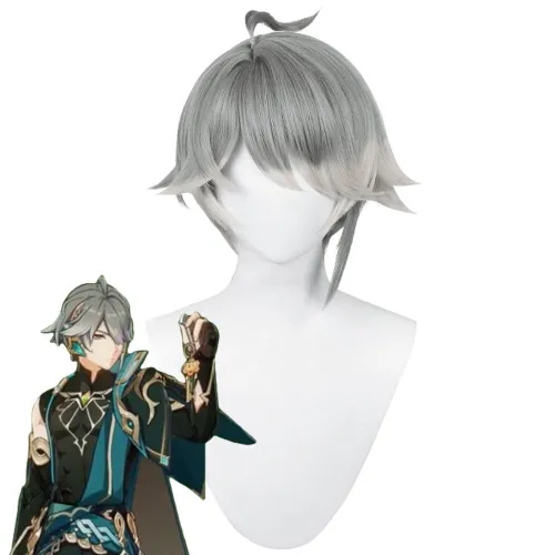 Genshin Impact Alhaitham Grey Cosplay Wig