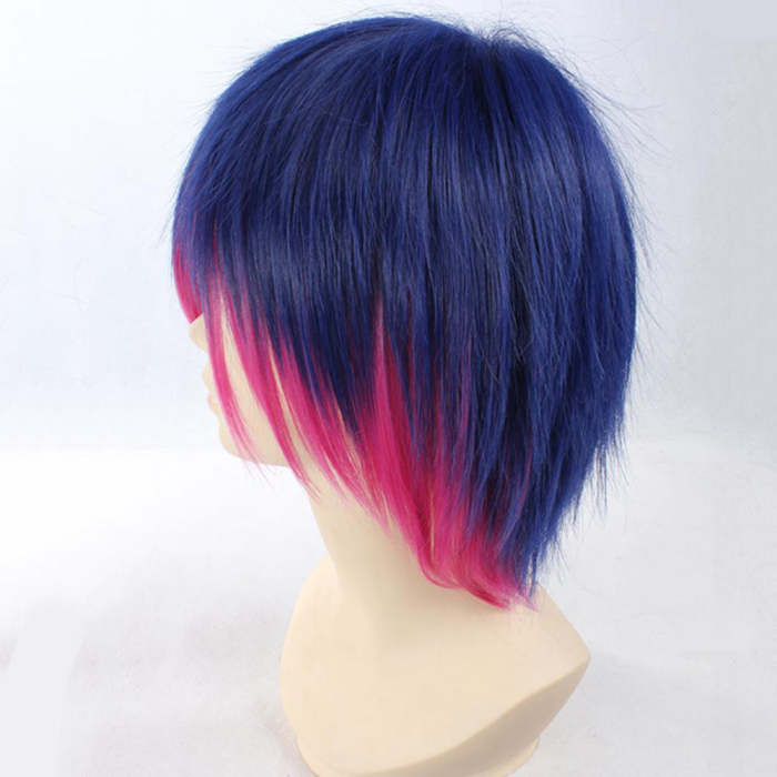 Panty And Stocking With Garterbelt Stocking Blue Pink Short Cosplay Wig